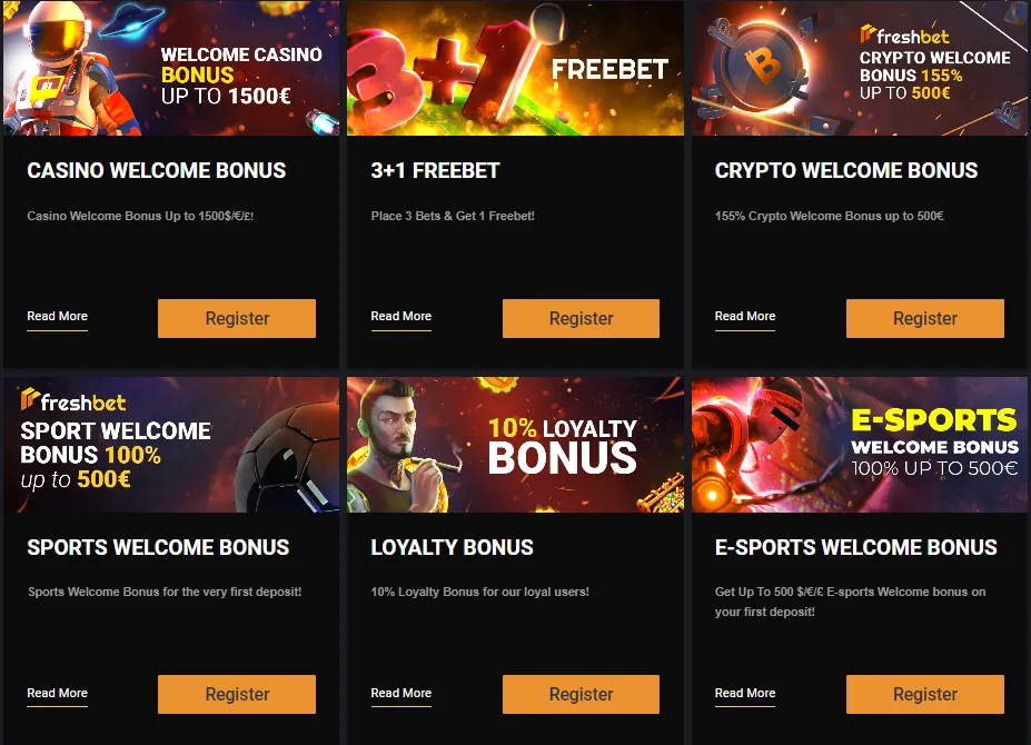 freshbet casino bonuses